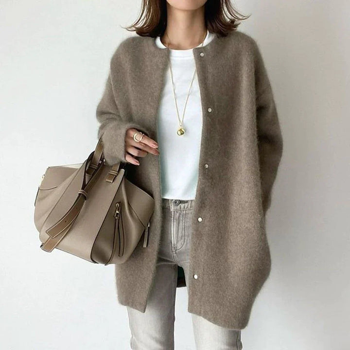 Long-Sleeve Cardigan with Button Front