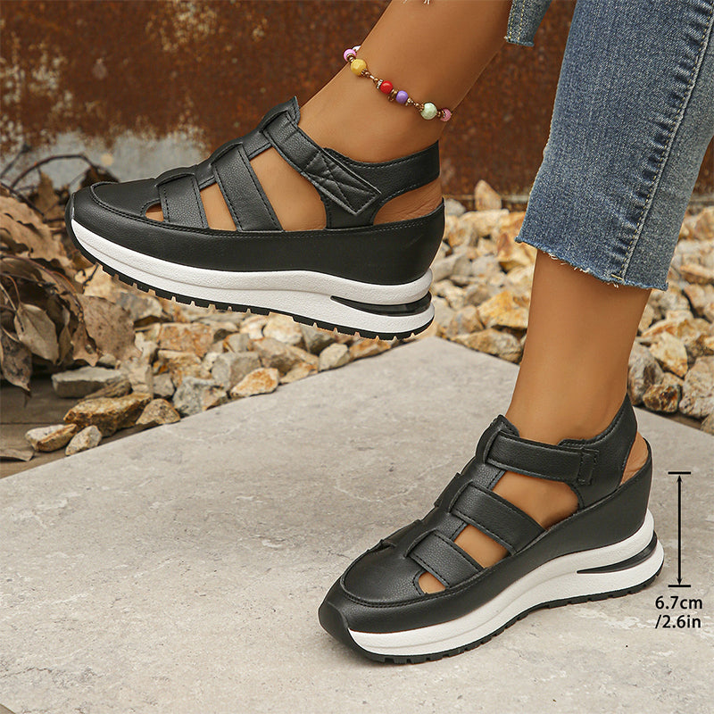 Orthopedic velcro sandals with closed toes