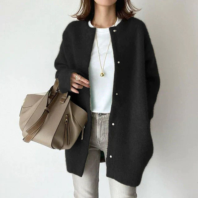 Long-Sleeve Cardigan with Button Front