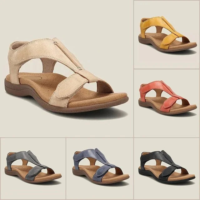 Orthopedic wedge sandals with arch support