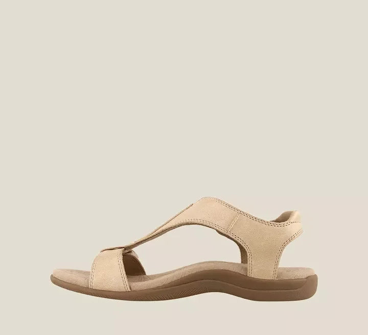 Orthopedic wedge sandals with arch support