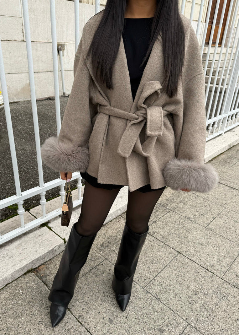 Elegant Belted Wool Coat