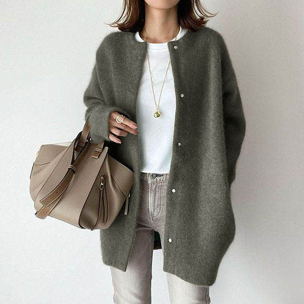 Long-Sleeve Cardigan with Button Front