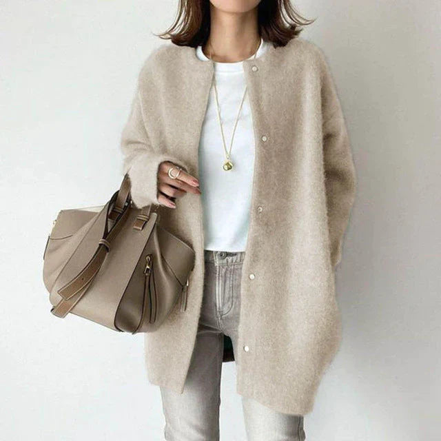 Long-Sleeve Cardigan with Button Front