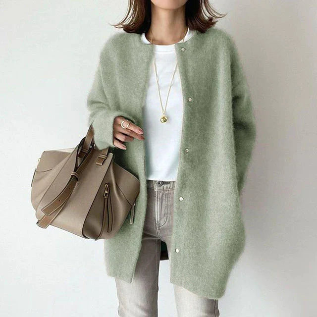 Long-Sleeve Cardigan with Button Front